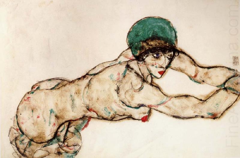 Egon Schiele Female Nude to the Right china oil painting image